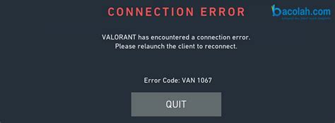 cara mengatasi valorant error van 1067